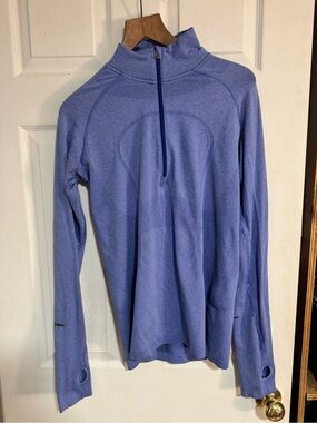 lululemon athletica Lavender Blue Half-Zip Long Sleeve Top